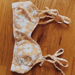 Orange floral bikini top